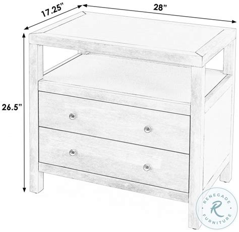 Nora Light Neutral 2 Drawer Wide Nightstand 